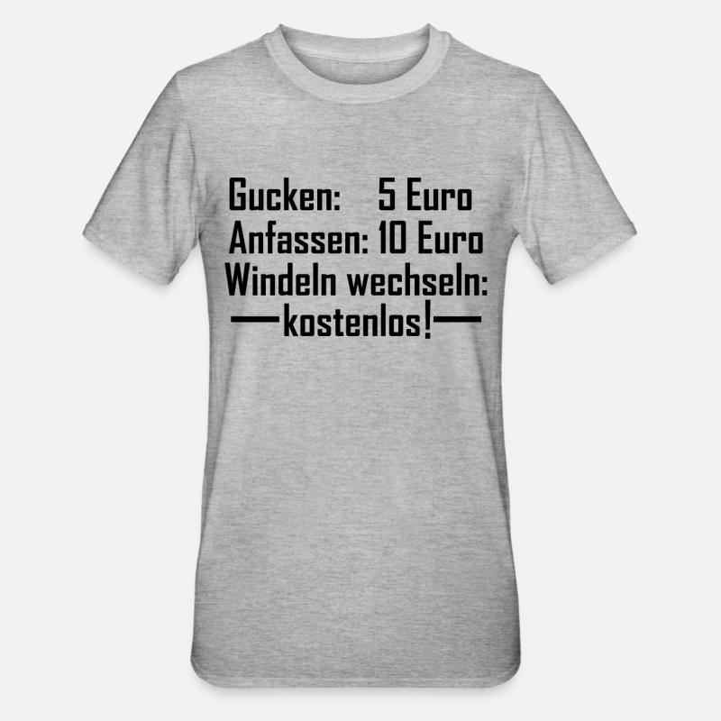 windeln wechseln - Unisex Polycotton T-Shirt - Grau meliert