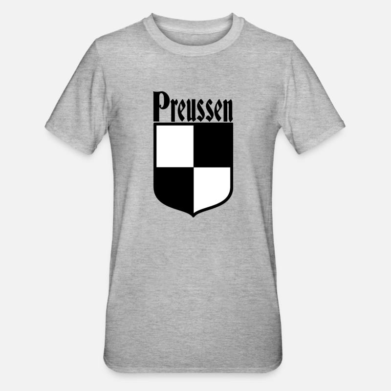 Preussen Preußen Wappen - Unisex Polycotton T-Shirt - Grau meliert