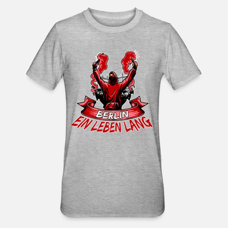 Berlin ein Leben lang - Unisex Polycotton T-Shirt - Grau meliert