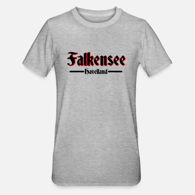 Falkensee - Unisex Polycotton T-Shirt - Grau meliert