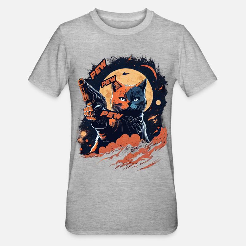 Pew Pew Pew - T-shirt polycoton Unisexe - gris chiné