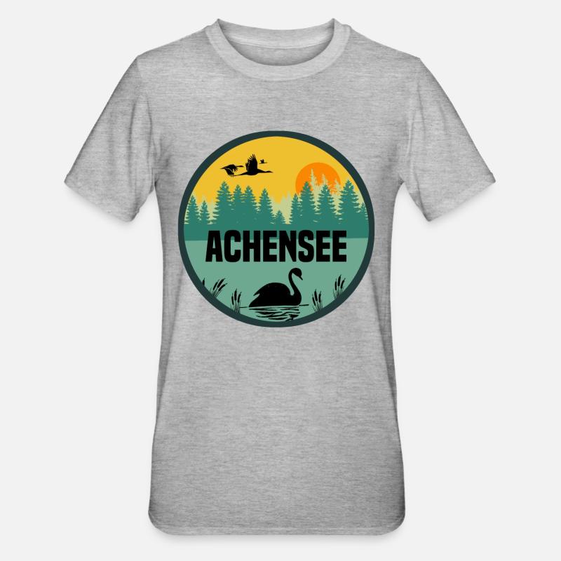 Achensee - Unisex Polycotton T-Shirt - Grau meliert