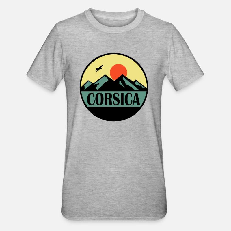 Corse - T-shirt polycoton Unisexe - gris chiné