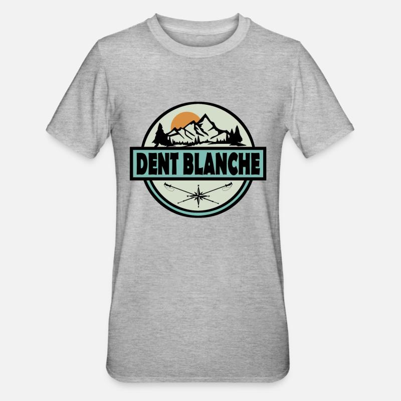 Dent Blanche Suisse - T-shirt polycoton Unisexe - gris chiné