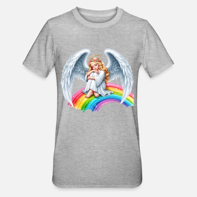 Ange sur arc-en-ciel - T-shirt polycoton Unisexe - gris chiné