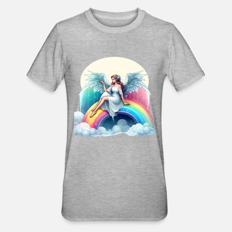 Ange sur arc-en-ciel - T-shirt polycoton Unisexe - gris chiné