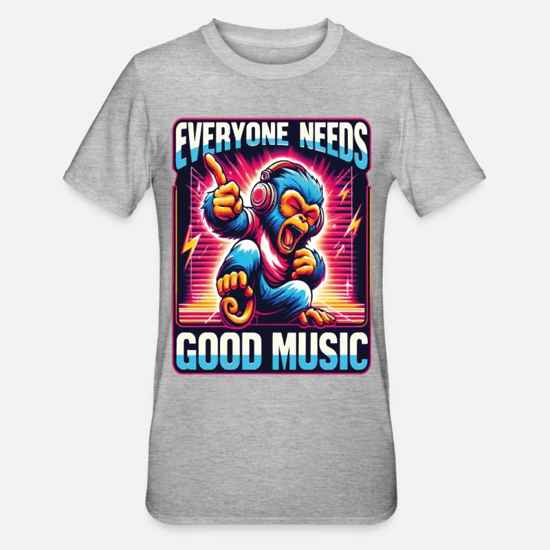 Everyone needs - Funky Monkey Design. - Unisex Polycotton T-Shirt - heather grey