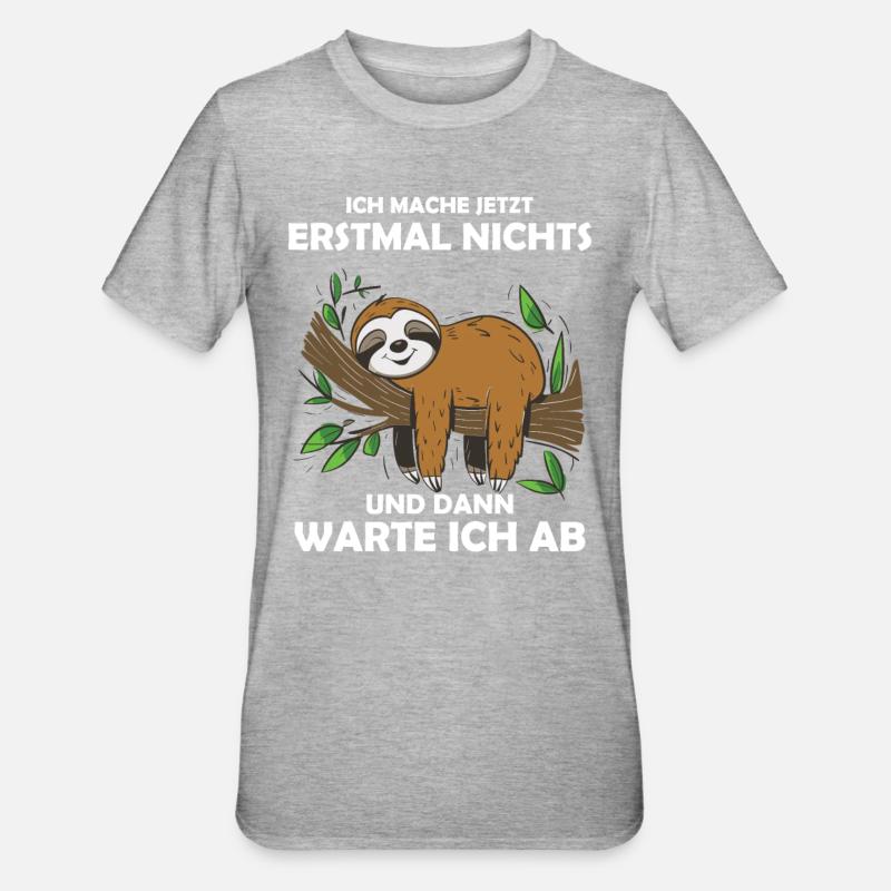 Funny sloth, no desire - Unisex Polycotton T-Shirt - heather grey