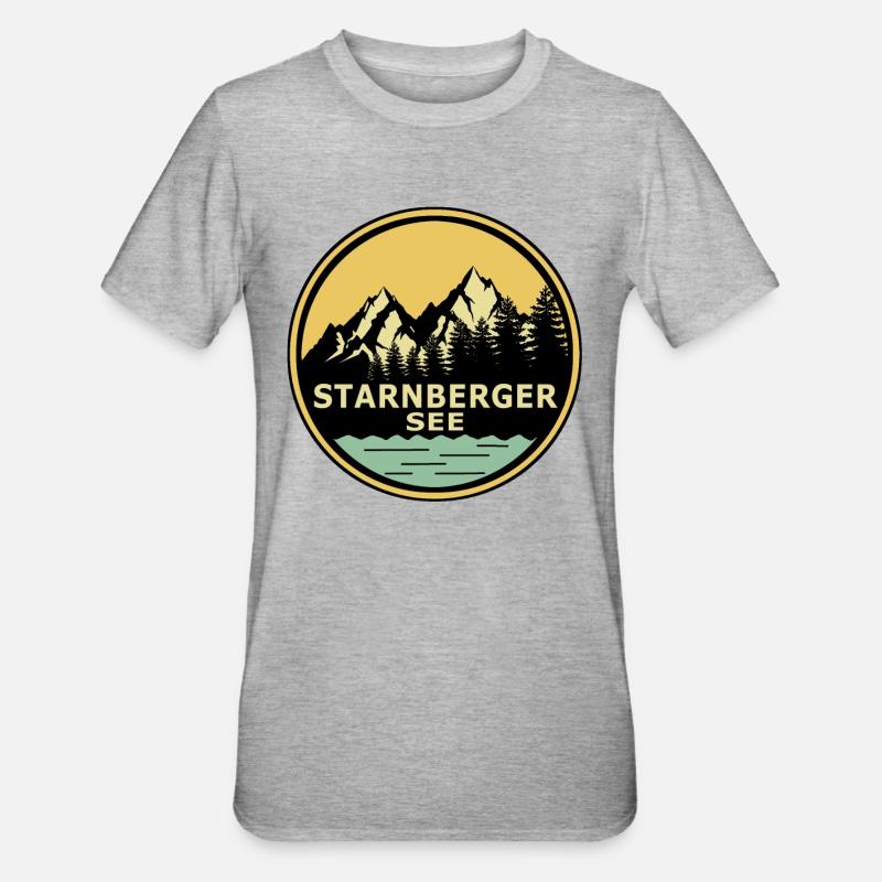 Lac de Starnberg - T-shirt polycoton Unisexe - gris chiné
