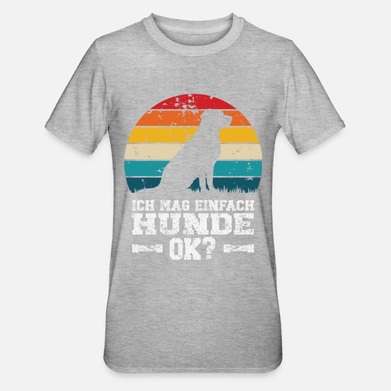 J’aime les chiens - T-shirt polycoton Unisexe - gris chiné