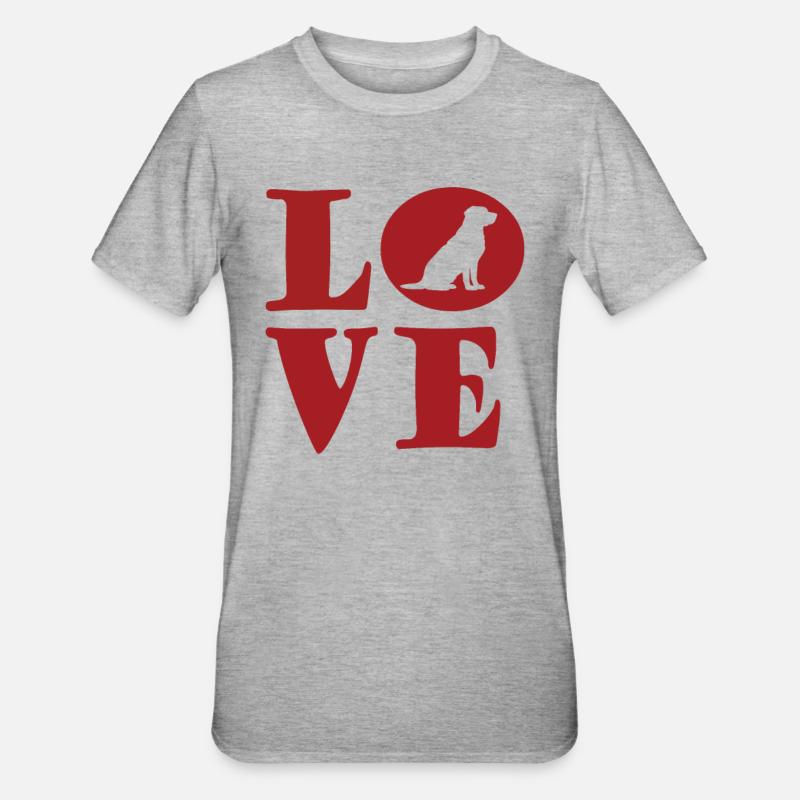 J’adore les chiens - T-shirt polycoton Unisexe - gris chiné