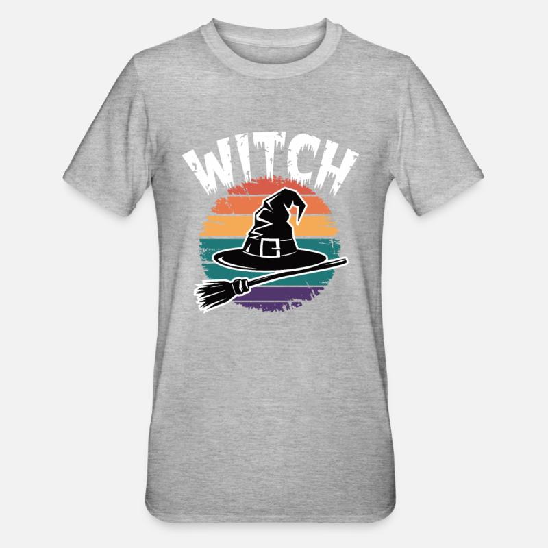 Witch Sunset Design - Unisex Polycotton T-Shirt - heather grey