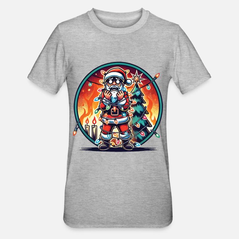 Électrocution Père Noël Chaos - T-shirt polycoton Unisexe - gris chiné