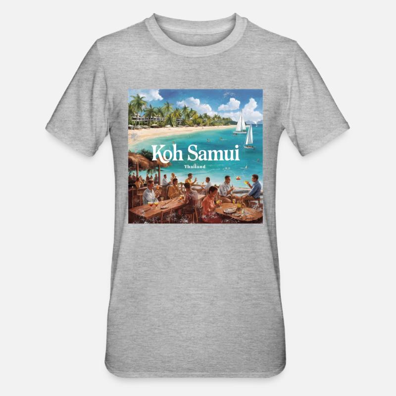 Koh Samui - T-shirt polycoton Unisexe - gris chiné