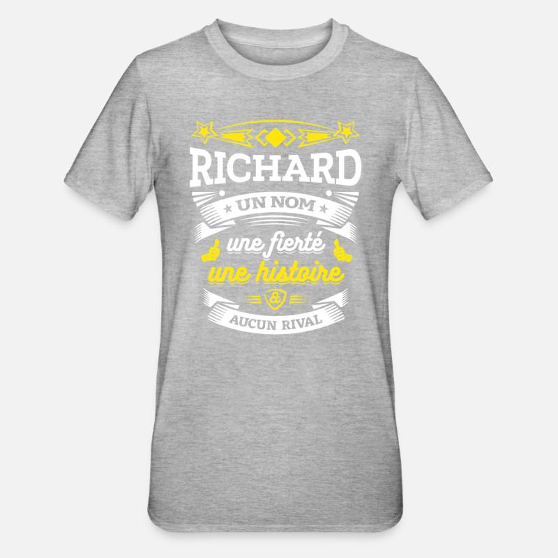 RICHARD UN NOM UNE FIERTÉ AUCUN RIVAL - T-shirt polycoton Unisexe - gris chiné