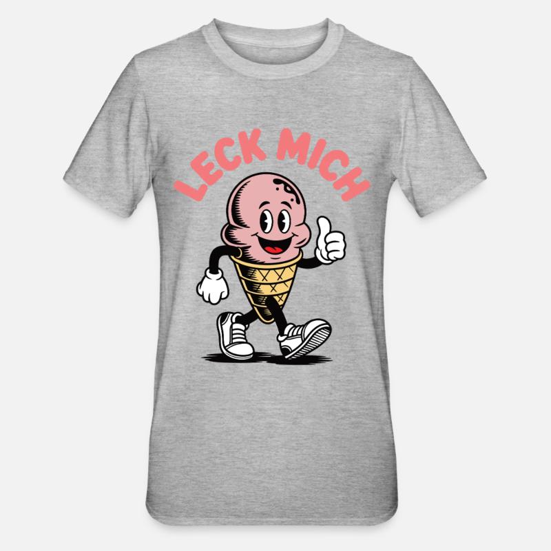 Leck mich - Eistüte - Unisex Polycotton T-Shirt - Grau meliert