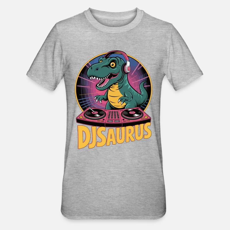 DJsaurus - T-shirt polycoton Unisexe - gris chiné