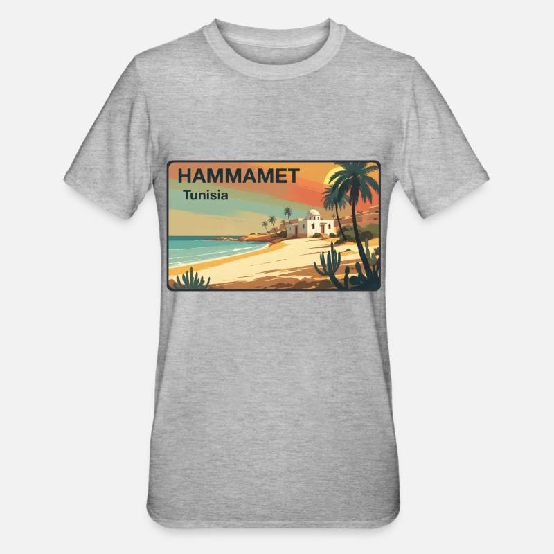 Hammamet - T-shirt polycoton Unisexe - gris chiné