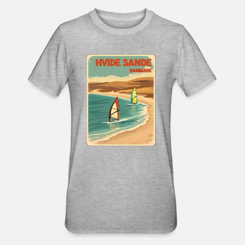 Hvide Sande alternatively Denmark - Unisex Polycotton T-Shirt - heather grey