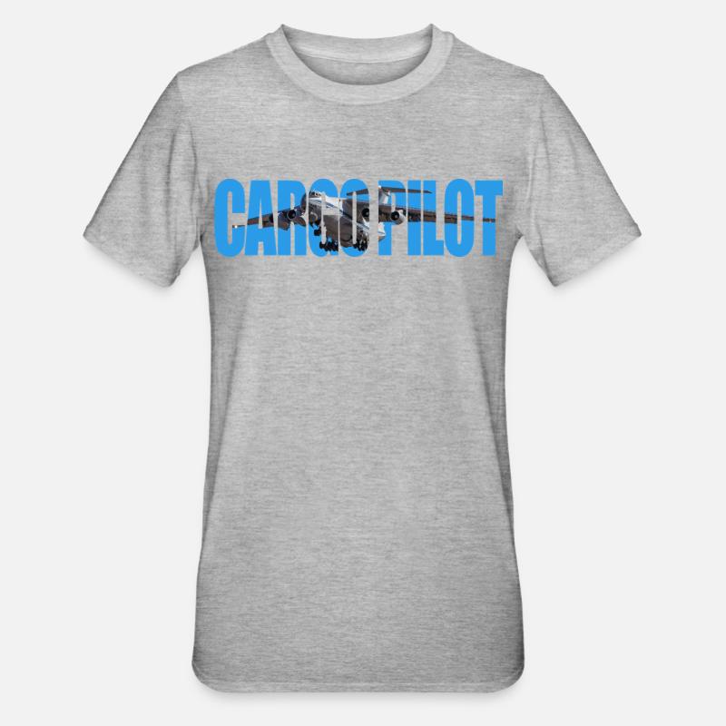 Pilote cargo IL-76 - T-shirt polycoton Unisexe - gris chiné