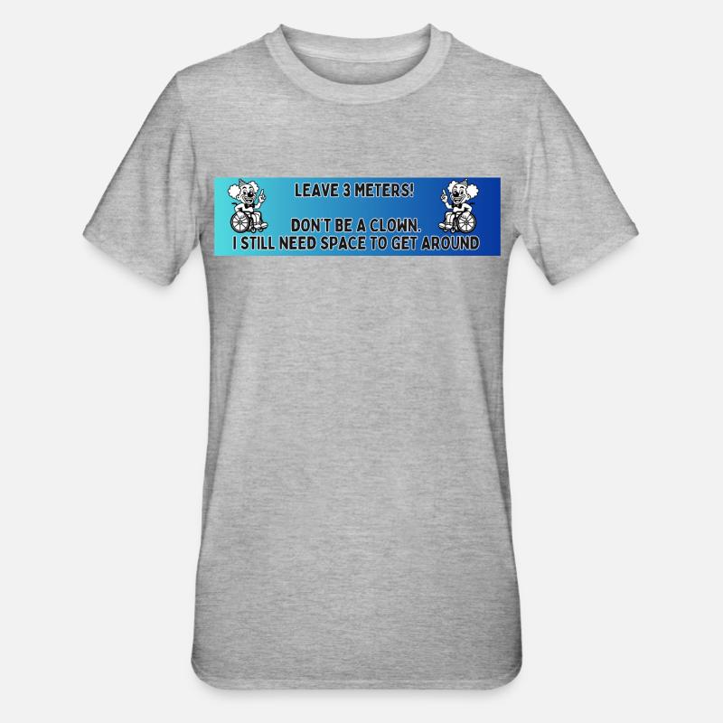 Autoaufkleber eines Rollstuhlclowns # - Unisex Polycotton T-Shirt - Grau meliert