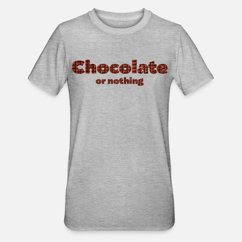 Chocolate pattern with 3D effect - Unisex Polycotton T-Shirt - heather grey