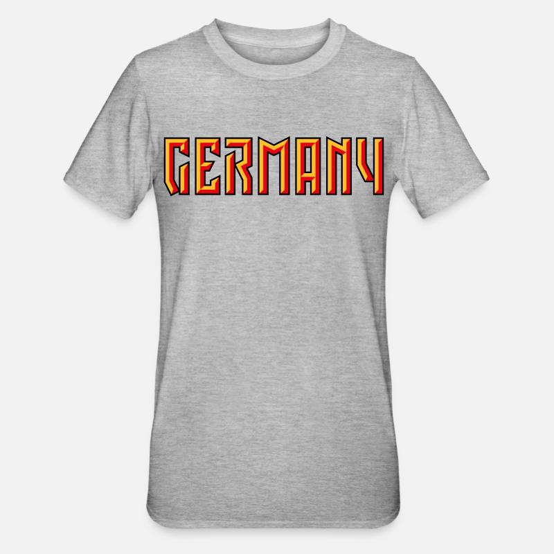 Germany Schriftzug (Relief / 3D / 3C) - Unisex Polycotton T-Shirt - Grau meliert