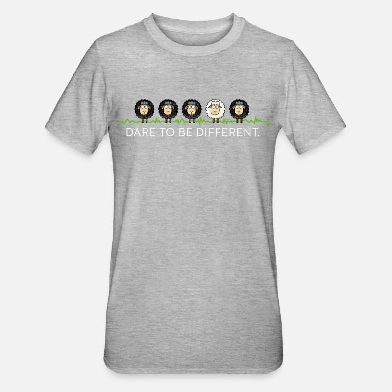 Être différent – Black Sheep - T-shirt polycoton Unisexe - gris chiné