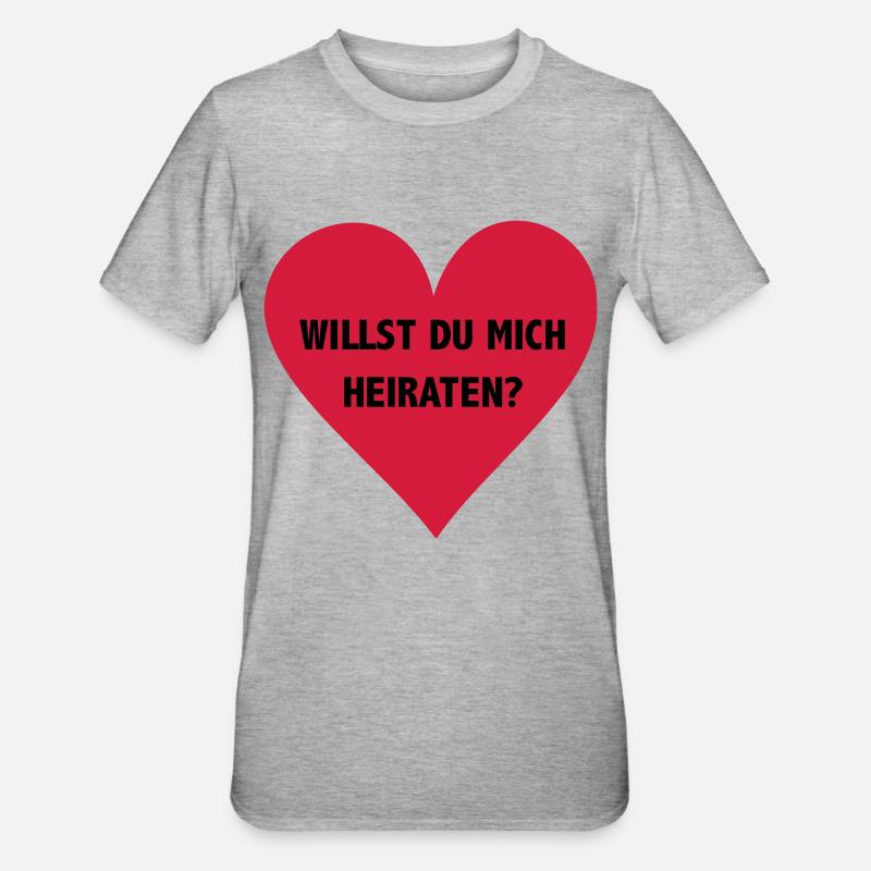 will you marry me? - Unisex Polycotton T-Shirt - heather grey