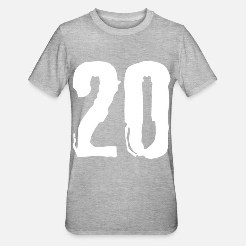 Maillot à 20 chiffres - T-shirt polycoton Unisexe - gris chiné