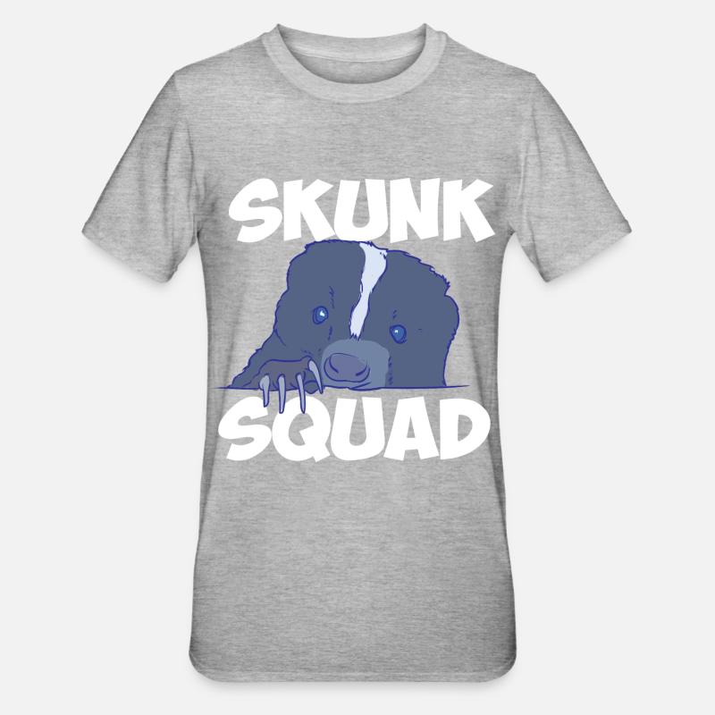 Skunk-Kader - Unisex Polycotton T-Shirt - Grau meliert