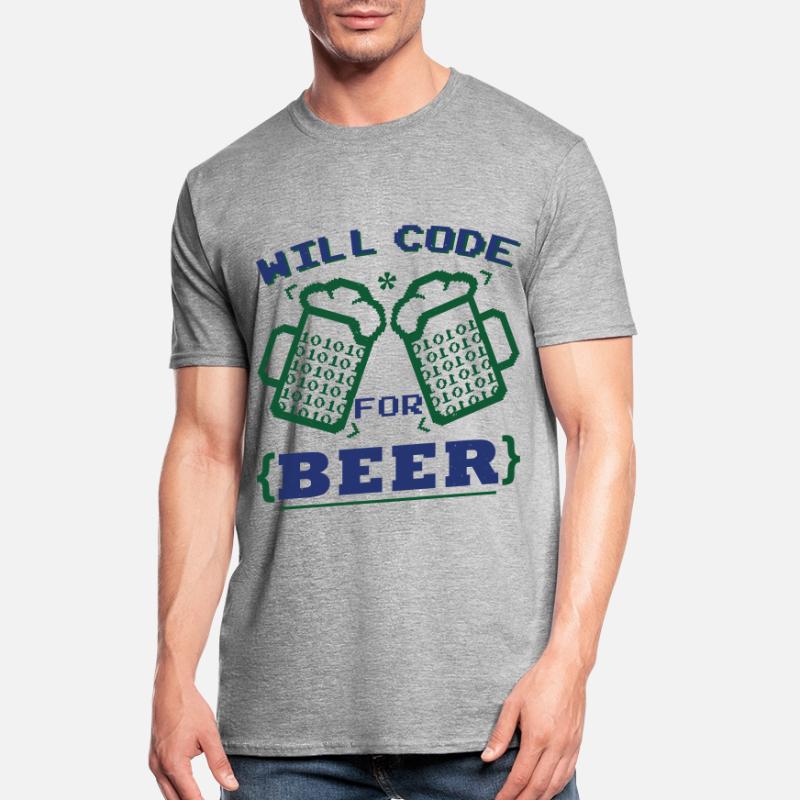 Funny Beer Coding Coder Unisex Polycotton T-Shirt