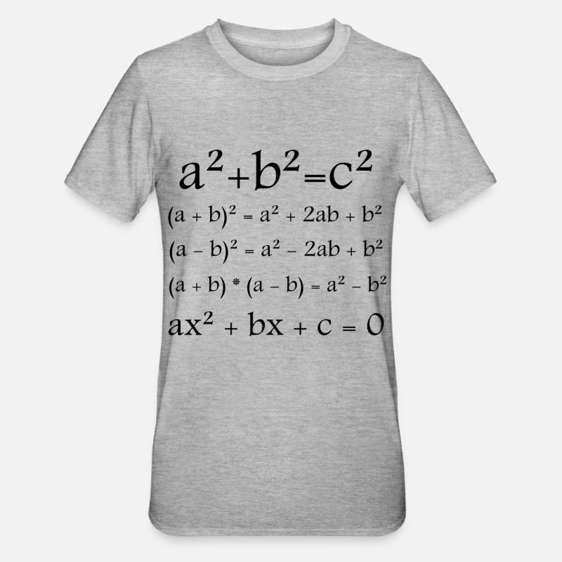 Matematica / Matematica / Formula - Maglietta unisex, mix cotone e poliestere - grigio melange