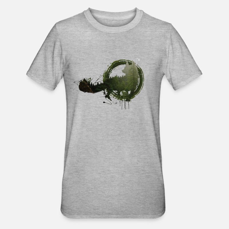 Fuchs environment and nature abstract forest - Unisex Polycotton T-Shirt - heather grey