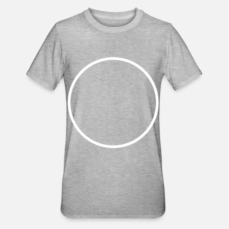 White Round Circle - Unisex Polycotton T-Shirt - heather grey