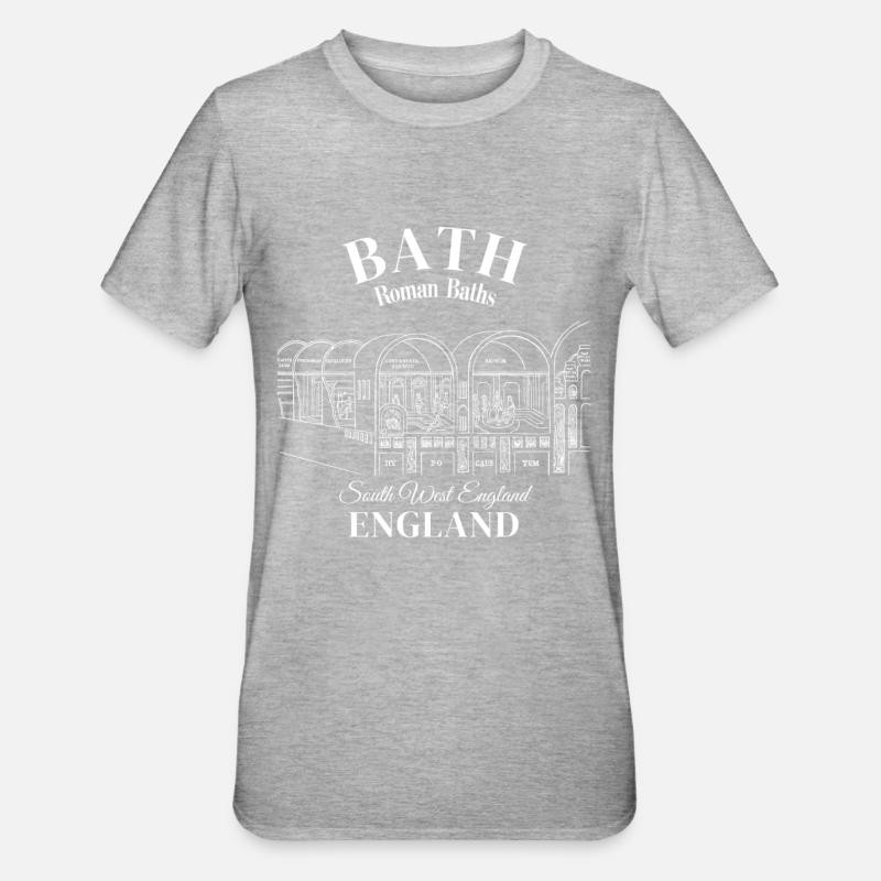 Bath Angleterre Thermes romains Sud-Ouest de l’Angleterre - T-shirt polycoton Unisexe - gris chiné