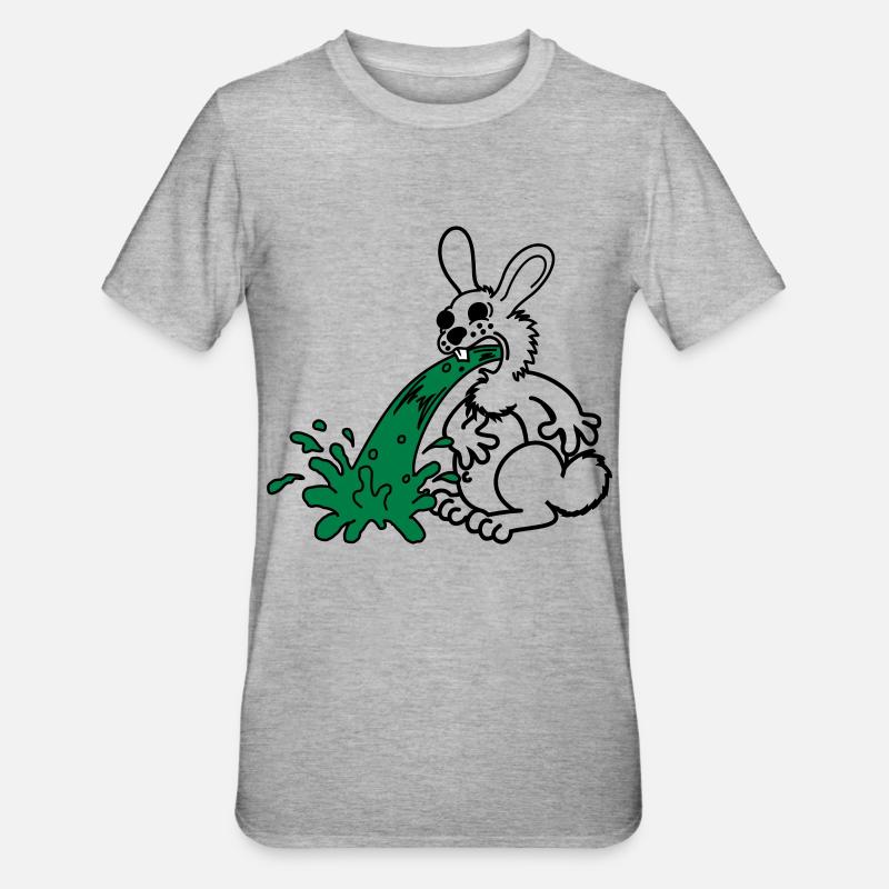 vomit lapin - T-shirt polycoton Unisexe - gris chiné