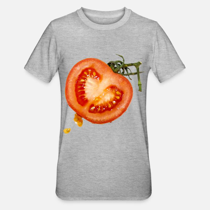 Tomate - Unisex Polycotton T-Shirt - Grau meliert