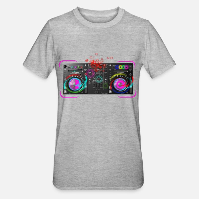 DJ Mischpult - Unisex Polycotton T-Shirt - Grau meliert