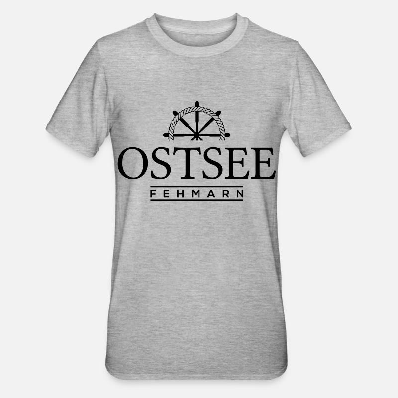 Fehmarn - Unisex Polycotton T-Shirt - Grau meliert