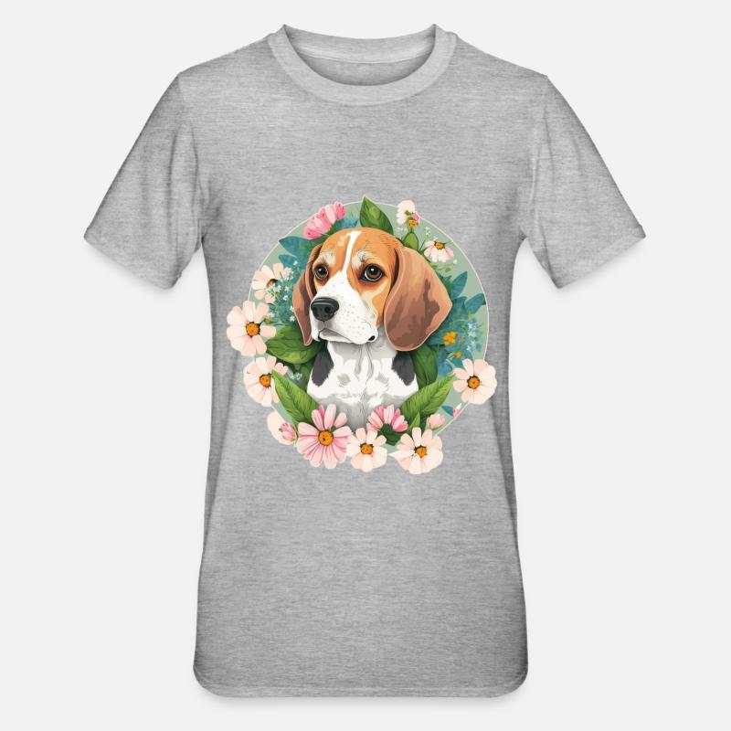 Propriétaires de chiens Beagle - T-shirt polycoton Unisexe - gris chiné