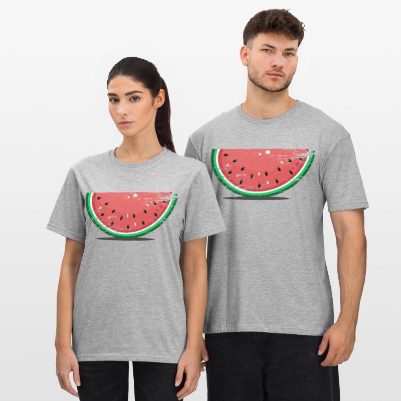 Tranche de conception de pastèque utilisée T-shirt polycoton Unisexe