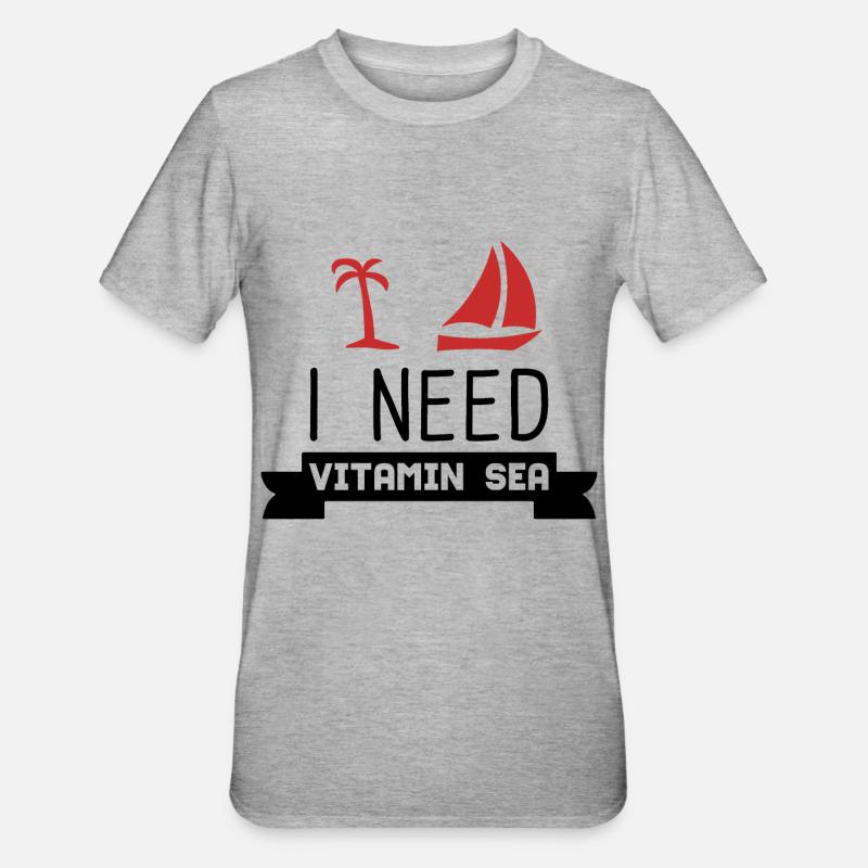 VACANCES - T-shirt polycoton Unisexe - gris chiné