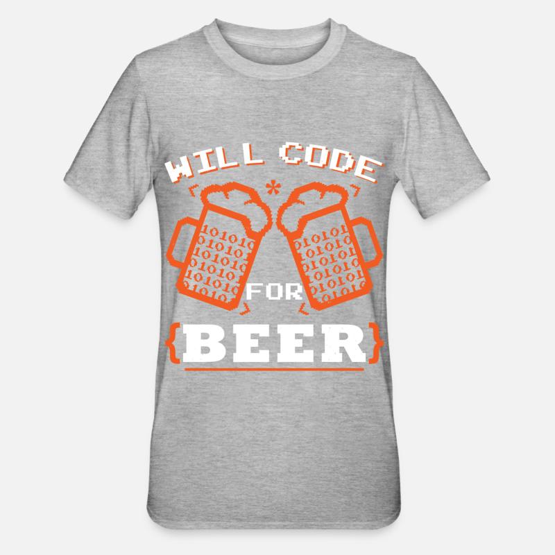 Will Code pour la bière - T-shirt polycoton Unisexe - gris chiné