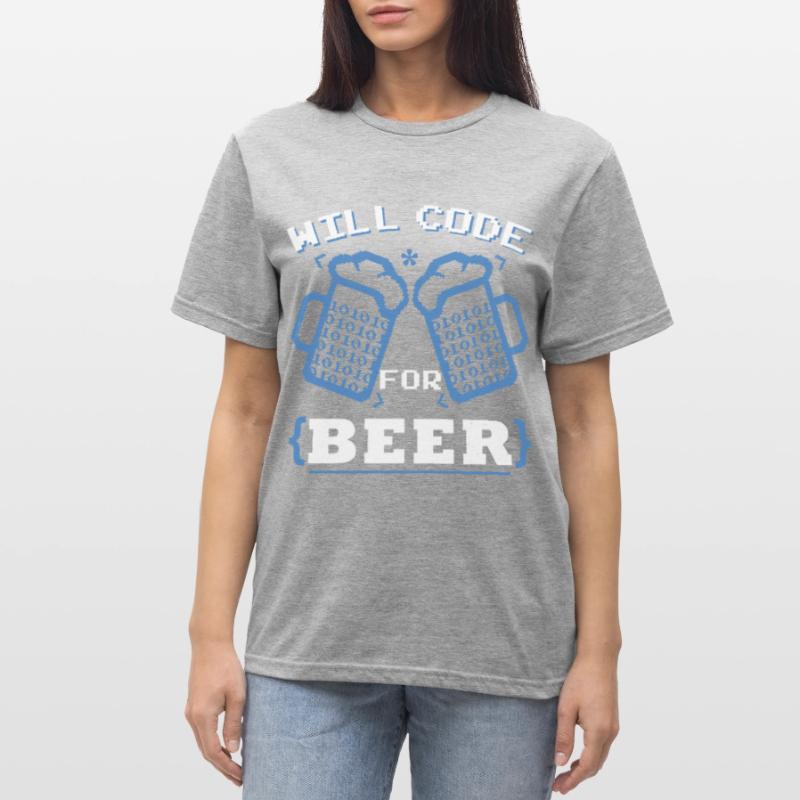 Will Code For Beer | Programmierer Codierung Unisex Polycotton T-Shirt