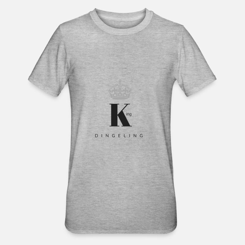 King Dingeling - Unisex Polycotton T-Shirt - Grau meliert