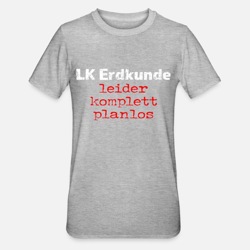 LK geography - unfortunately completely haphazard! - Unisex Polycotton T-Shirt - heather grey