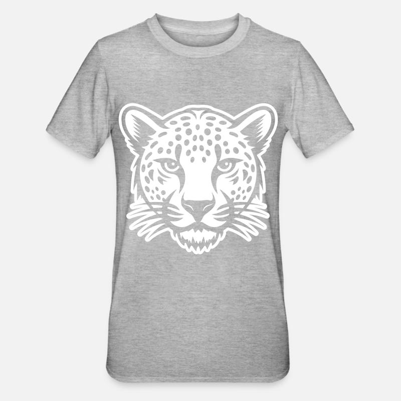 Tête de guépard - T-shirt polycoton Unisexe - gris chiné