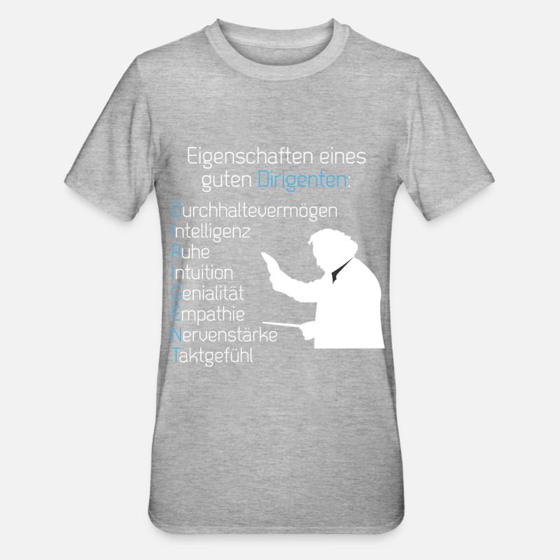 Eigenschaften Dirigent - Unisex Polycotton T-Shirt - Grau meliert