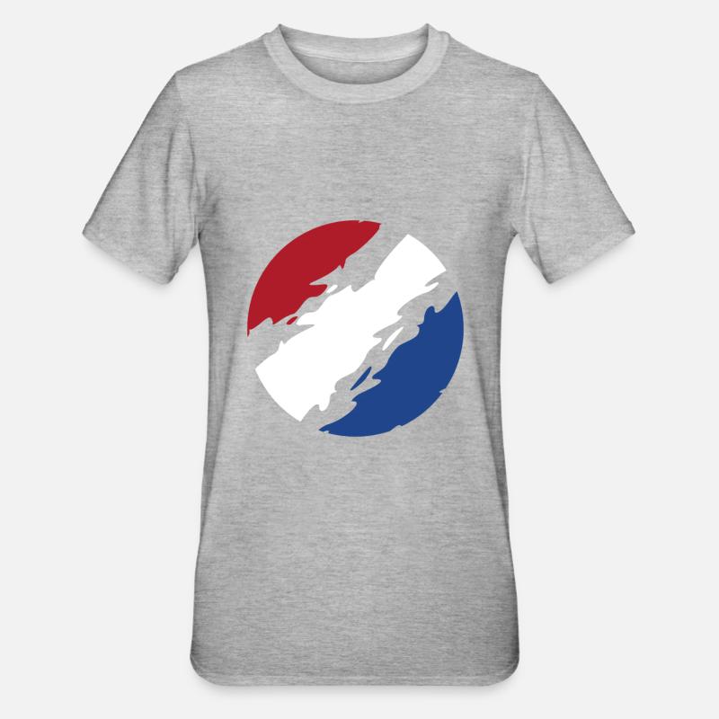 Pays-Bas Drapeau Drapeau Cercle - T-shirt polycoton Unisexe - gris chiné